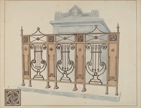 Iron Gate and Fence, c. 1936.