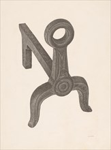 Andiron (one of pair), c. 1940.