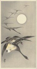 Geese at full moon. Private Collection.