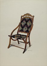 Folding Oak Chair, c. 1937.