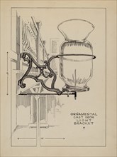 Cast Iron Lamp Bracket, c. 1936.