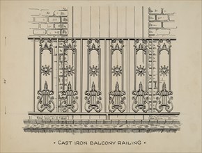Cast Iron Balcony Railing, c. 1936.