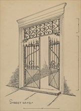 Wrought and Cast Iron Gate, c. 1936.