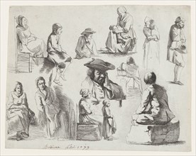 Study of Thirteen Figures, 19th century.