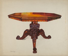 Carved Mahogany Table, 1937.