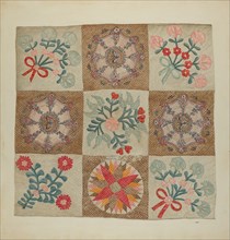 Applique and Patchwork Quilt, c. 1939.