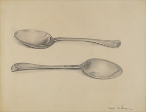 Two Silver Soup Spoons, c. 1936.