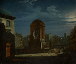Fontaine des Innocents, at night , 1822.