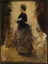 Woman removing a glove, 1886.