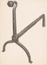 Andiron (one of pair), c. 1938.
