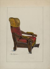 Red Plush Morris Chair, c. 1937.