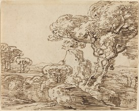 Landscape with Trees and Craggy Rocks.
