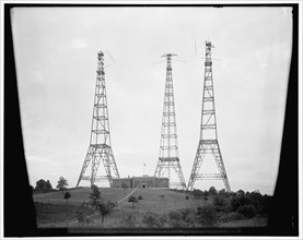 Radio towers, between 1910 and 1920. USA.