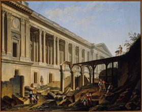 Clearing the colonnade of the Louvre, 1764.