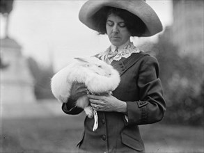Mrs. J.R. Band with Pet Rabbit, 1911.