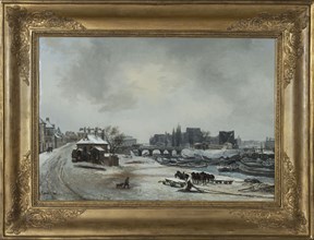 View of ile Louviers ; in snow, 1830.