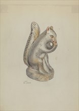 Pa. German Chalkware Squirrel, c. 1939.