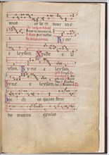 Leaf 5 from an antiphonal fragment, c. 1275.