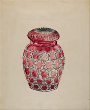 Ruby Case Glass Rose Jar, c. 1936.