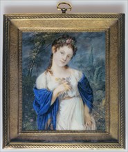 Portrait of a young woman in flowers, c1800.