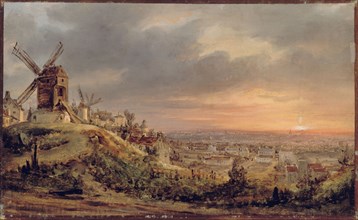 Paris, seen from the Butte Montmartre, c1830.