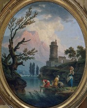 Landscape with washerwomen, 1789.