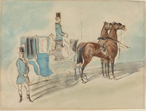 Carriage with Driver and Groom: Spring.