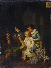 Children playing with a dog, 1783.