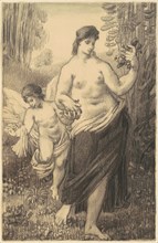 Nude Walking with Cupid, 1860s-1870s.