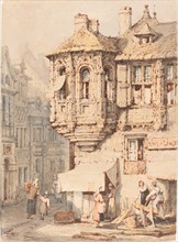 French Street Scene with a Medieval Turret.