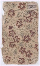 Sheet with an overall floral pattern, 19th century.