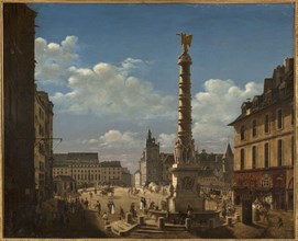 The square and fountain of Chatelet, 1810.