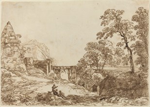 Landscape with a Pyramid and Classical Ruins.