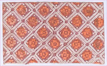 Sheet with overall pattern of rosettes, 19th century.