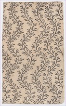 Sheet with overall curved vine pattern, 19th century.
