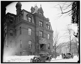United Service Club, between 1910 and 1920. Winter scene, USA.