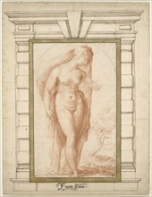 Veiled female nude. Creator: Salviati (Rossi), Francesco (1510-1563).