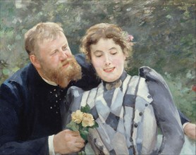 Portrait of Thaulow and his wife, 1890.