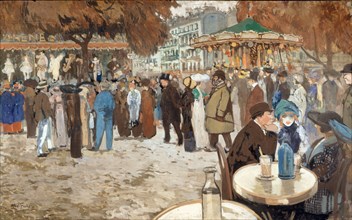 Fête foraine, boulevard de Clichy, c1910.