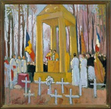 Messe devant la tombe d'Ernest Psichari, 1924.