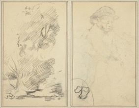 Trees; Sketch of Breton Boy [verso], 1884-1888.