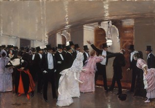 Altercation in the corridors of the opera, 1889.
