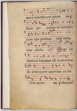 Leaf 1 from an antiphonal fragment (verso), c. 1275.