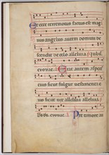 Leaf 3 from an antiphonal fragment (verso), c. 1275.