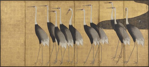 Cranes, End of 17th-Early 18th cen. Creator: Korin, Ogata (1658-1716).