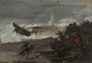 Naufrage dans le port de Dieppe, 1873.