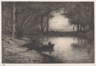 A Fisherman in a Wooded Pond at Evening, 1887.