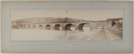 View of a destroyed bridge, 1870.