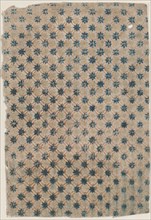 Sheet with overall grid pattern with stars, 19th century.