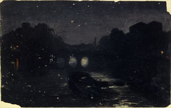 Nightfall on the banks of the Seine, c1870.